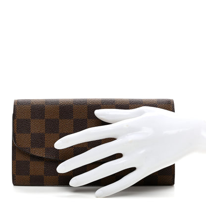 Louis Vuitton Damier Ebene Emilie Wallet Rose Ballerine 2 of 9
