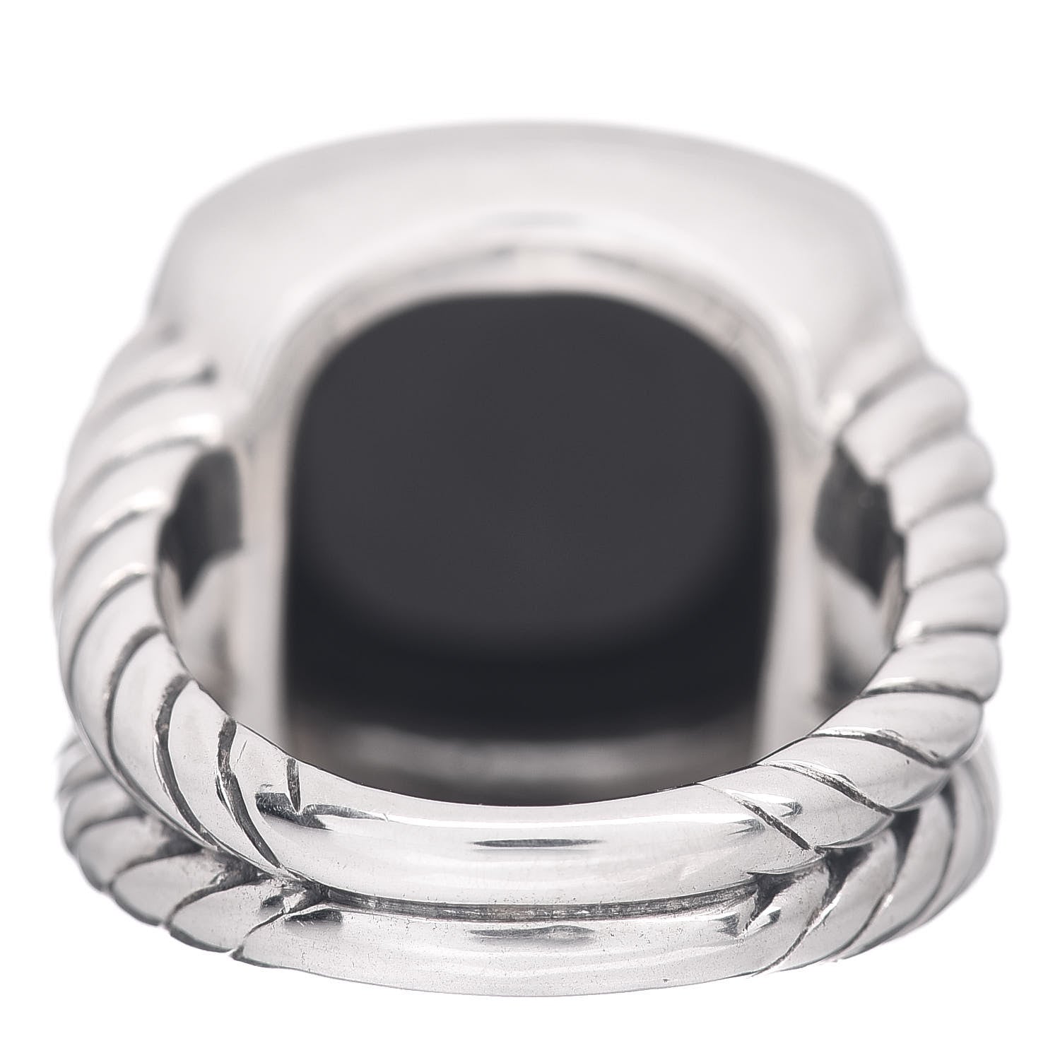 David Yurman Sterling Silver Black Onyx 16mm Albion Ring 57 8 4 of 5