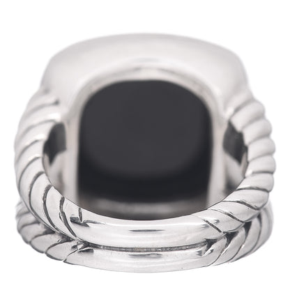 David Yurman Sterling Silver Black Onyx 16mm Albion Ring 57 8 4 of 5