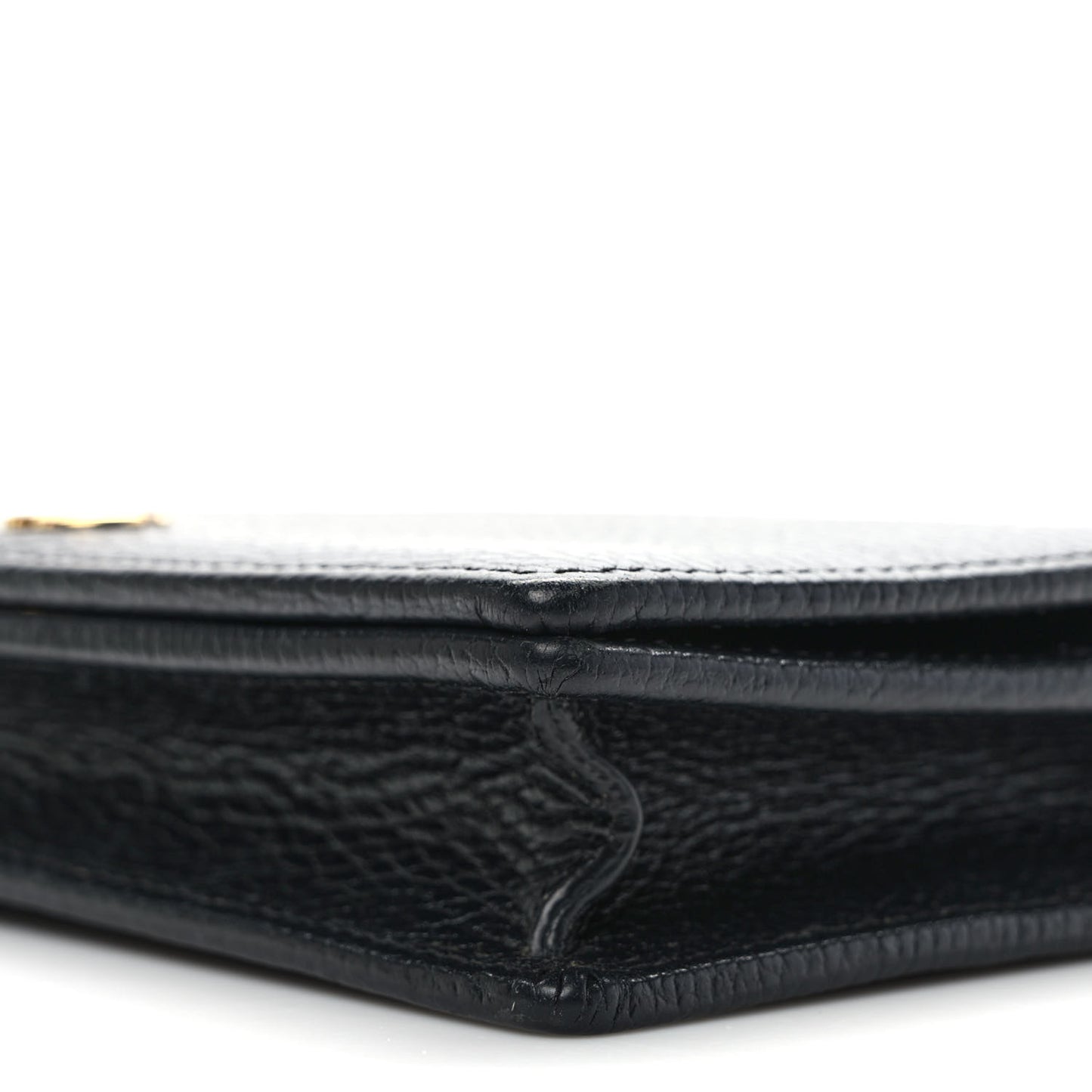 Calfskin Mini GG Marmont Chain Wallet Black