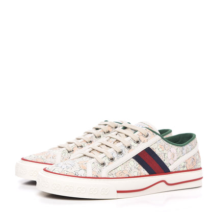 Gucci X LIBERTY OF LONDON Canvas Web Tracy Print Womens 1977 Tennis Sneakers 40 Mint Peach Mystic White 3 of 8