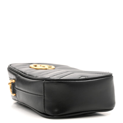 Gucci Calfskin Matelasse Mini GG Marmont Crossbody Bag Black 4 of 13