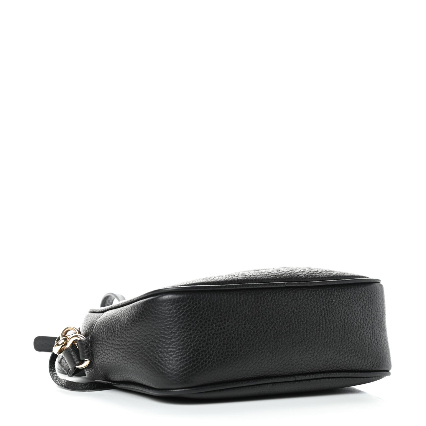 Pebbled Calfskin Small Soho Disco Bag Black
