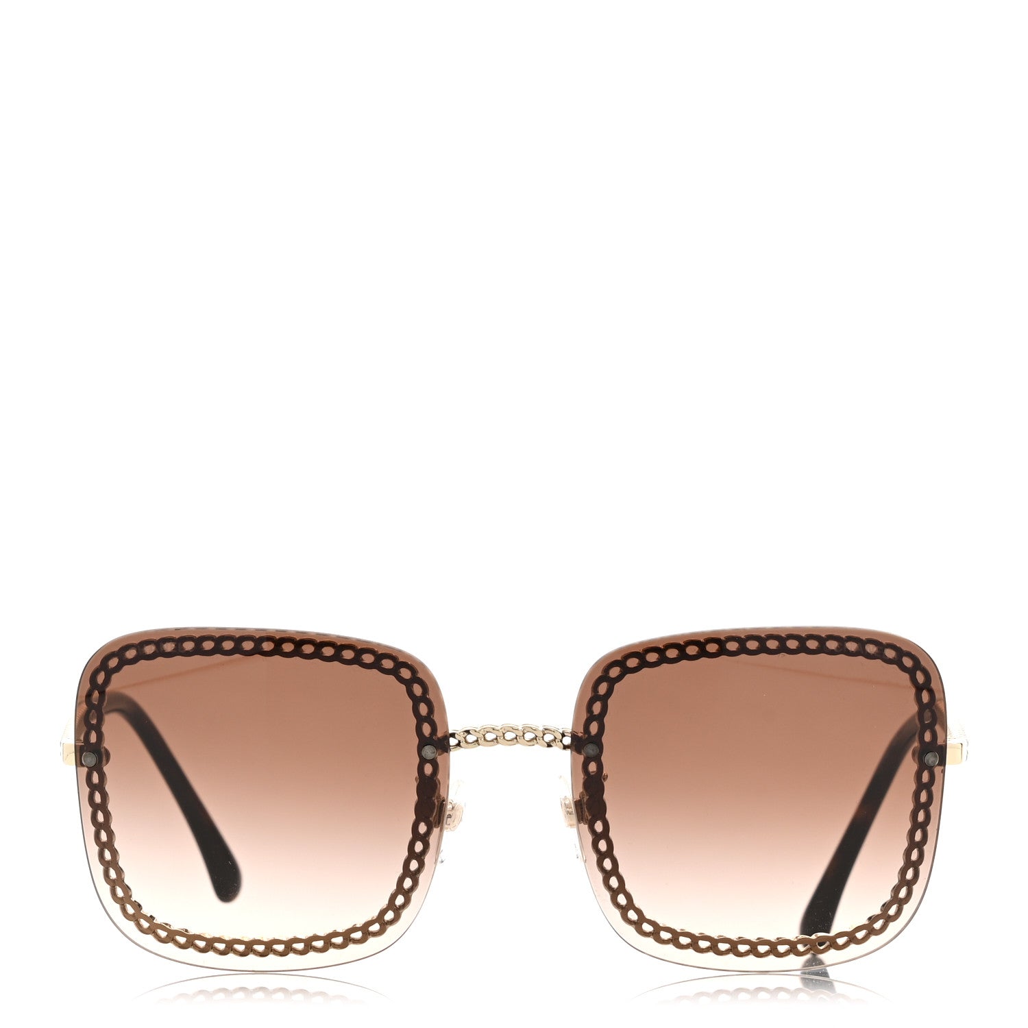 Chanel Metal Removable Chain Square Sunglasses 4244 Light Brown 2 of 10