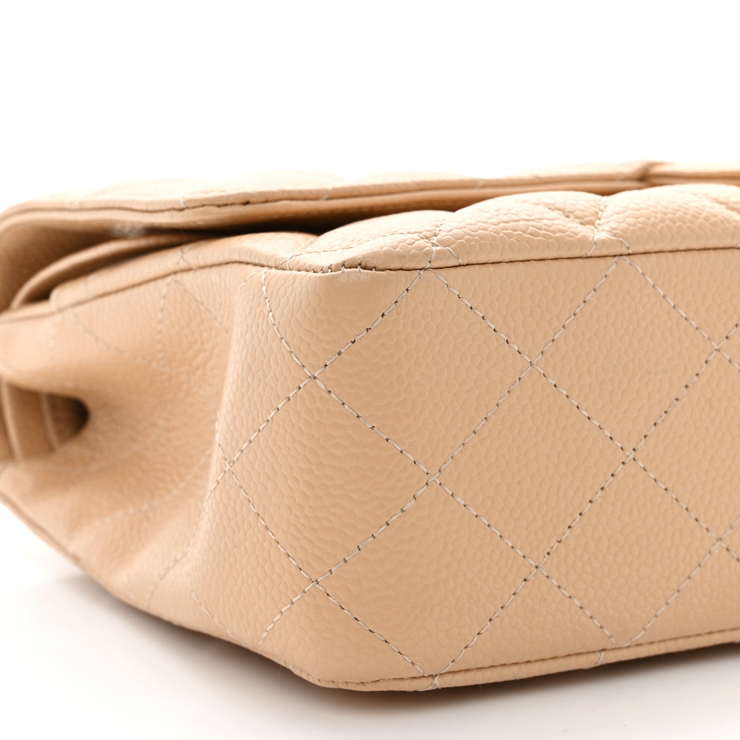 Chanel Caviar Quilted Medium Double Flap Beige 9 of 10