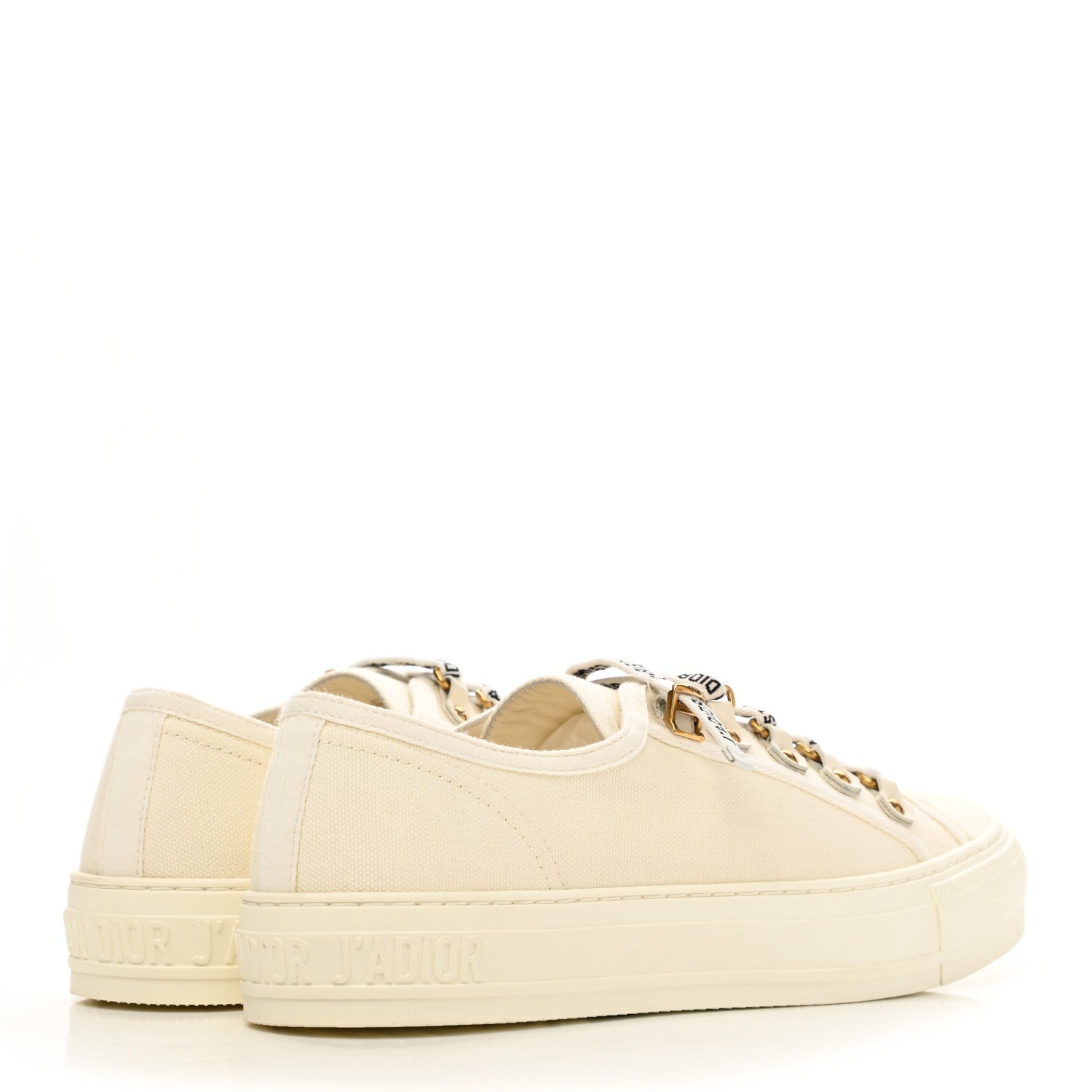 Christian Dior Canvas Walk 'N' Dior Low Top Sneakers 39 Milk 4 of 8