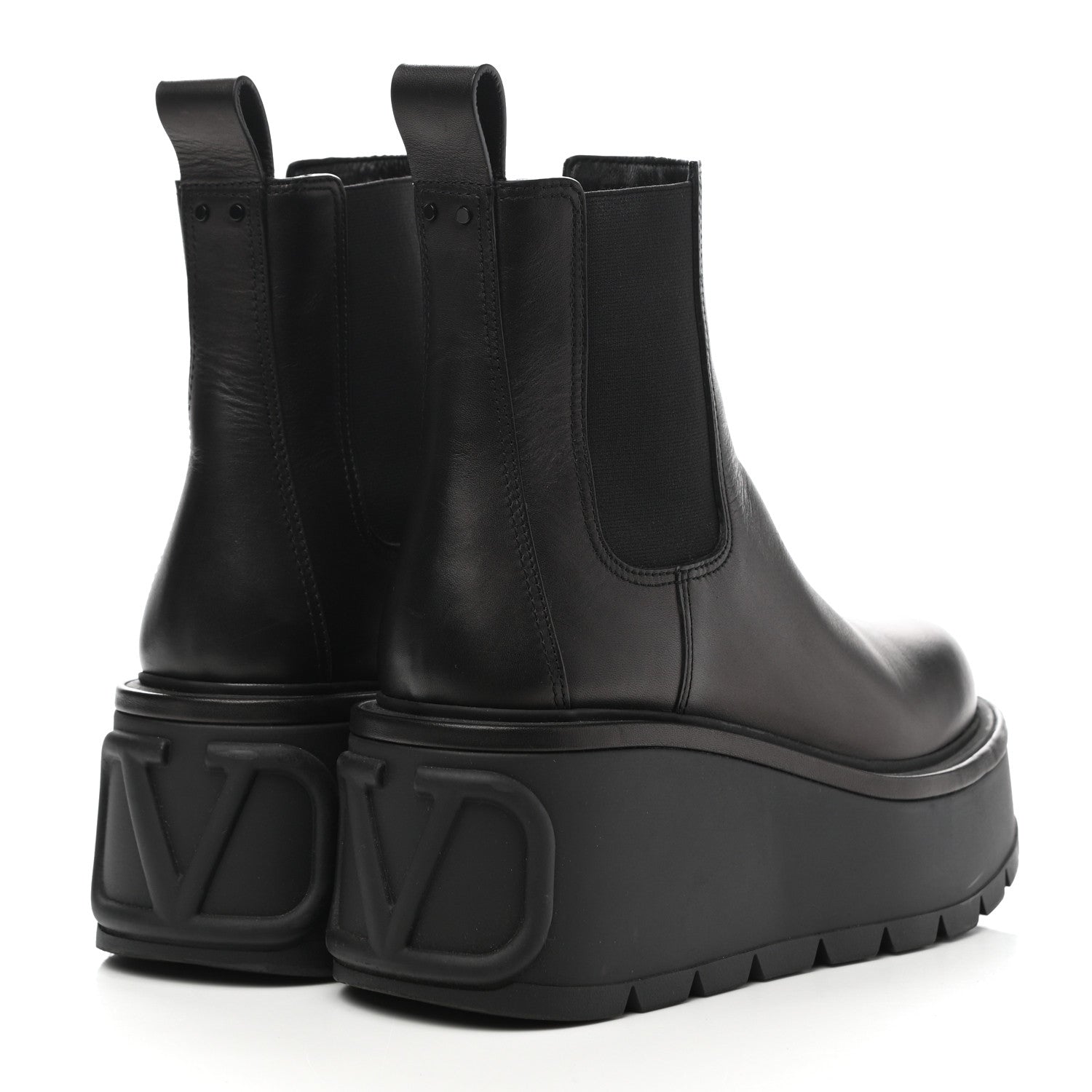 Valentino Garavani Calfskin VLOGO Uniqueform Chelsea 55/85mm Flatform Ankle Boots 37.5 Black 4 of 9