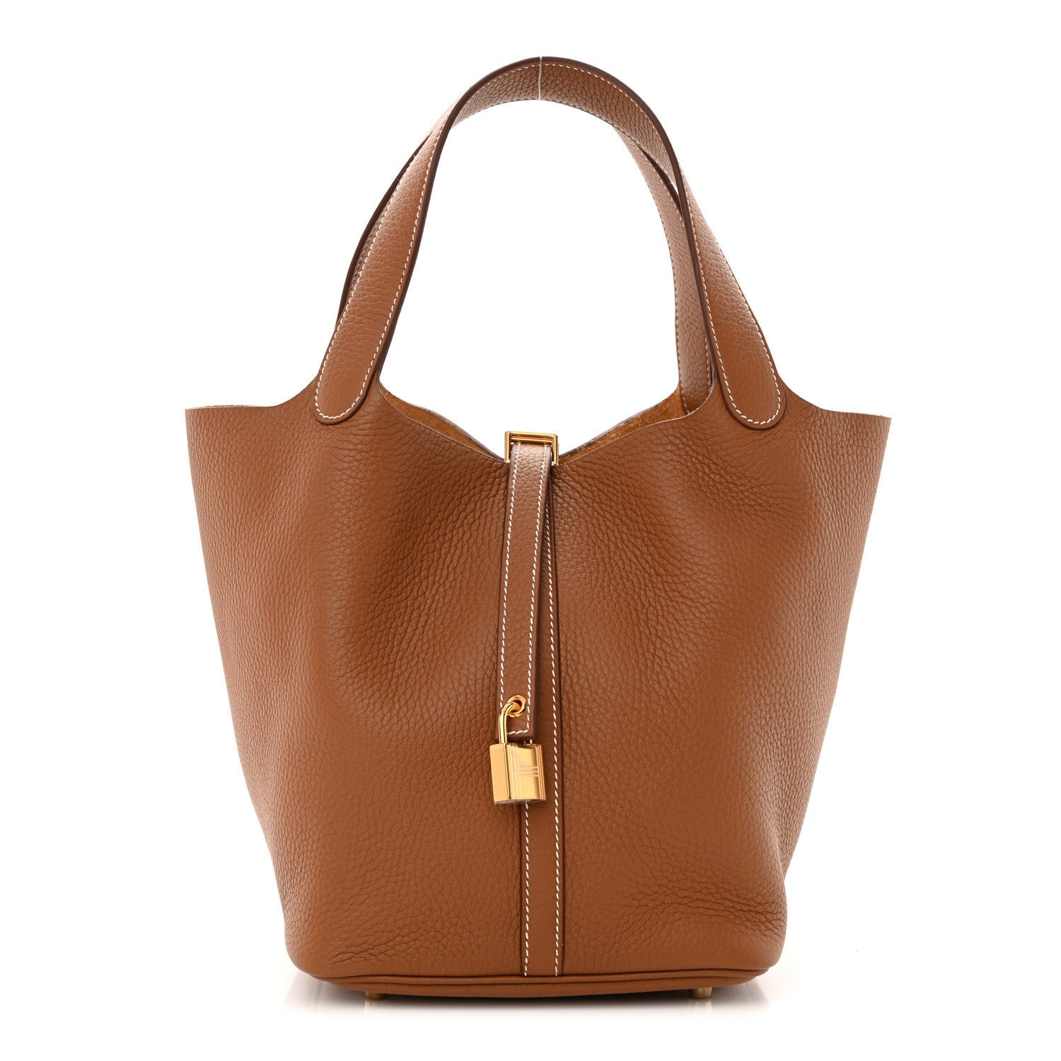 Hermes Taurillon Clemence Picotin Lock 22 MM Gold 1 of 11