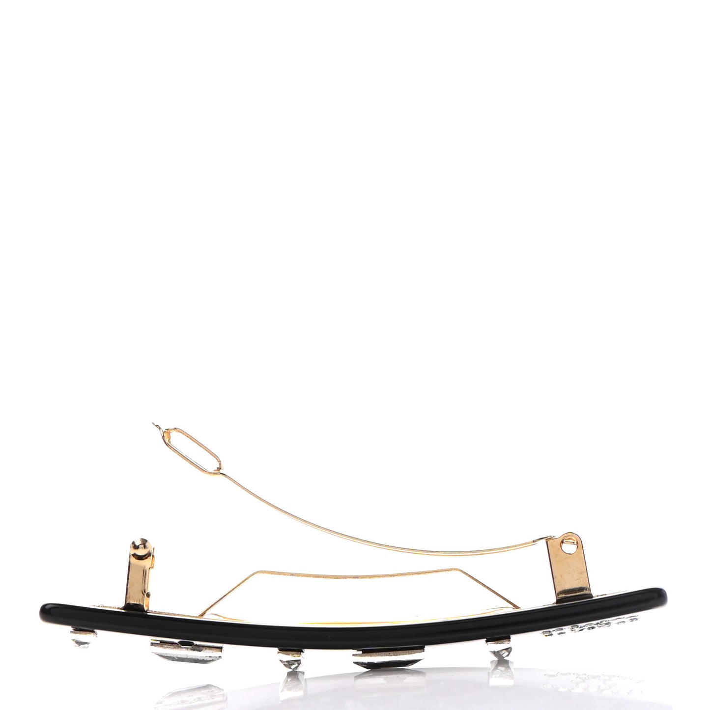 Resin Crystal CC Hair Clip Barrette Black