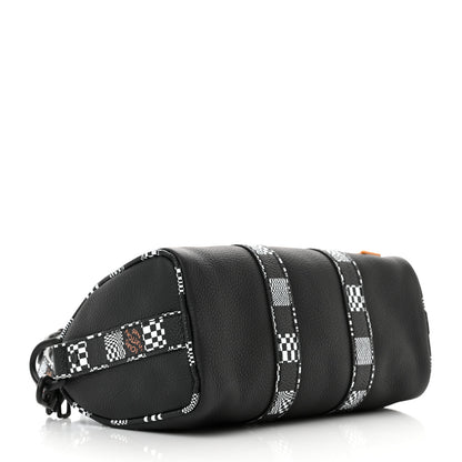 Louis Vuitton Calfskin Damier Distorted Keepall XS Black 4 of 9