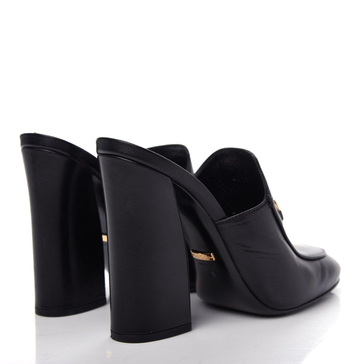 Malaga Kid Horsebit Princetown High Heel Mules 38 Black