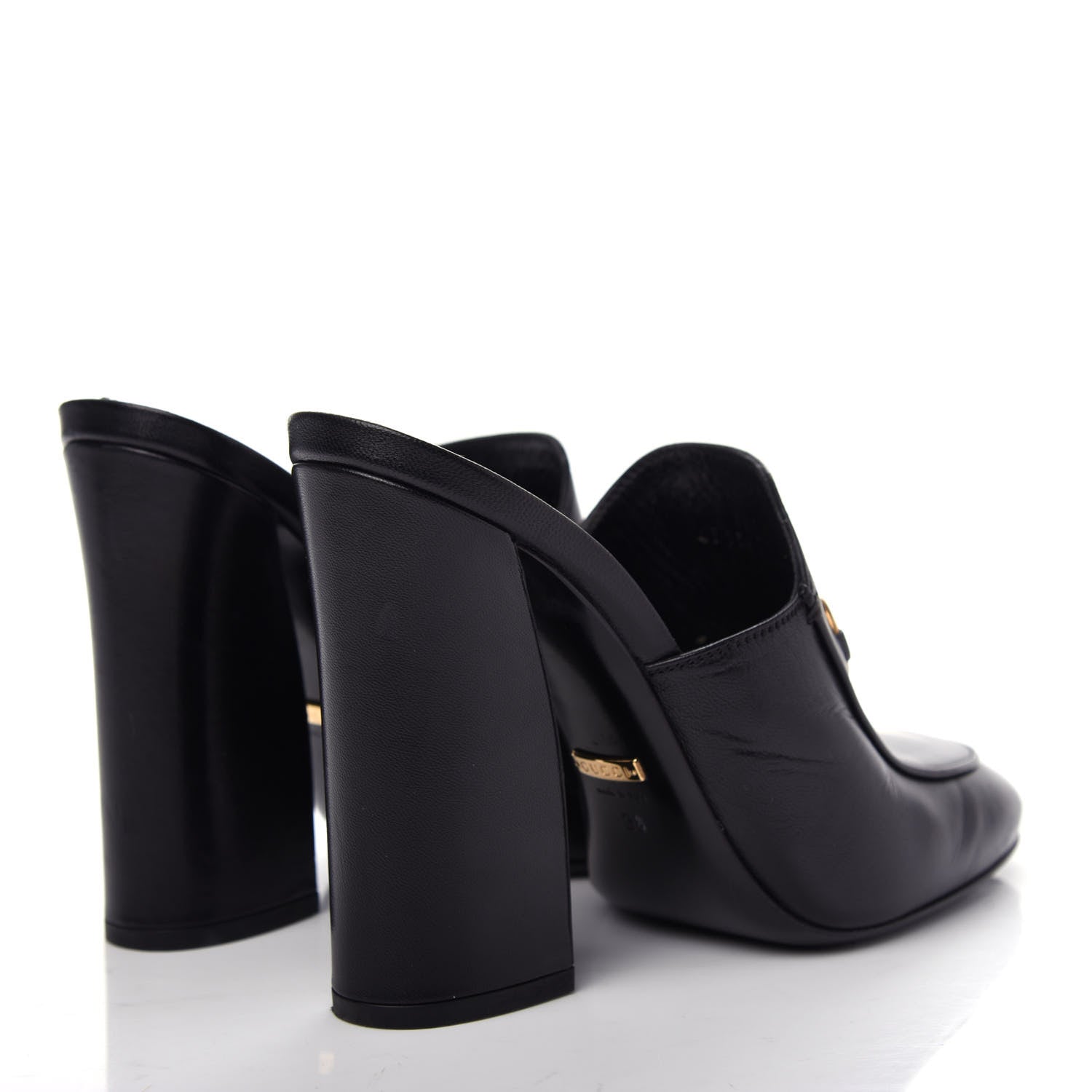 Gucci Malaga Kid Horsebit Princetown High Heel Mules 38 Black 4 of 11