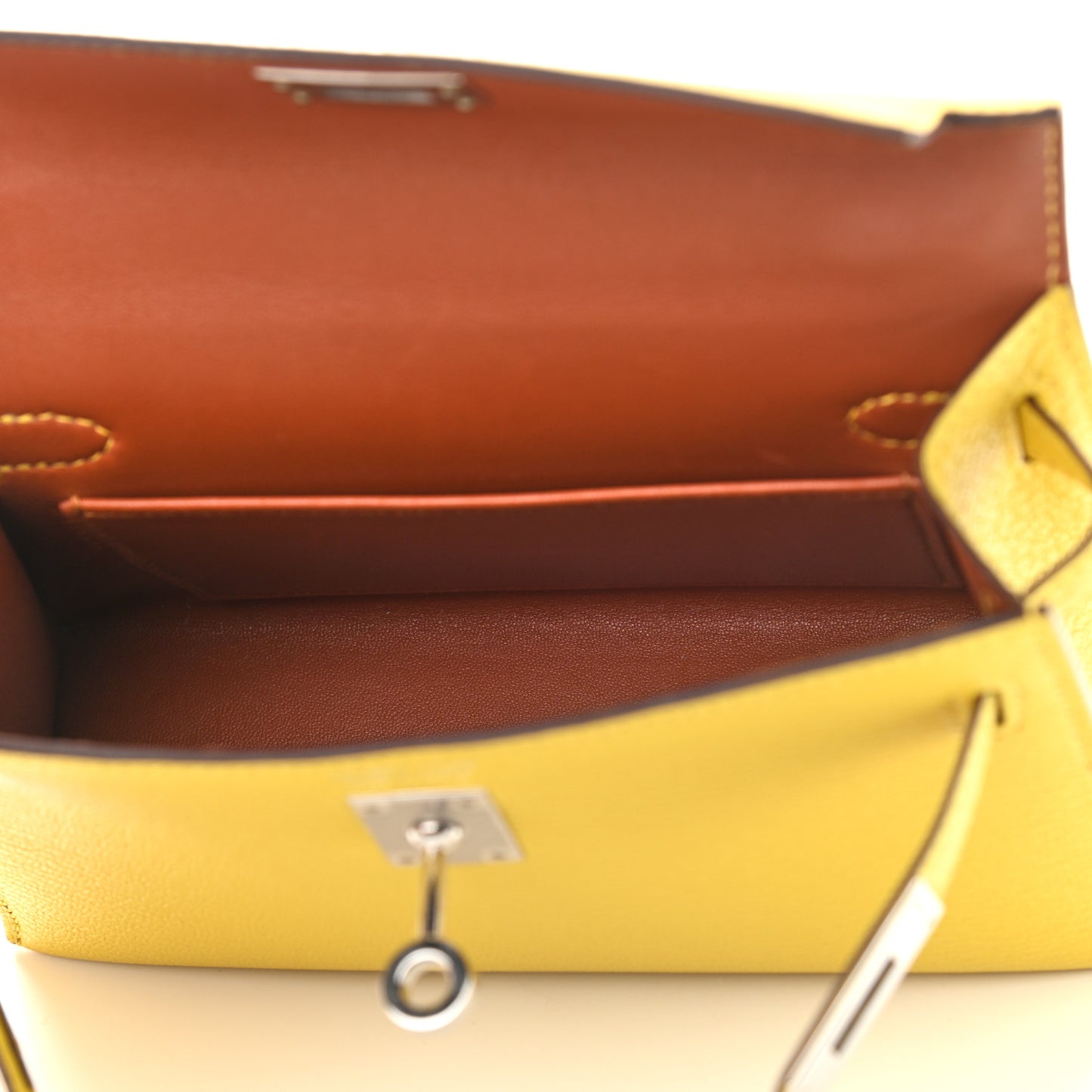Chevre Mysore Verso Mini Kelly Sellier 20 Jaune De Naples Gold