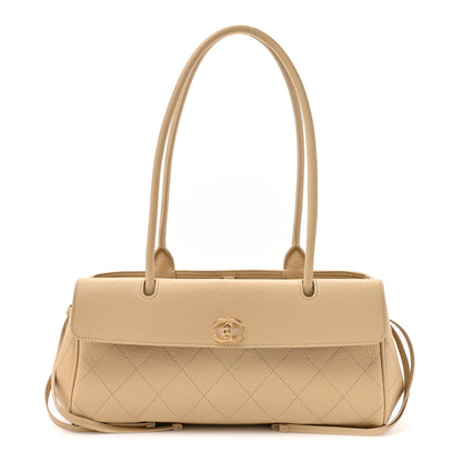 Chanel Grained Calfskin Stitched Urban Essentials Small Shopping Bag Beige 1 of 10