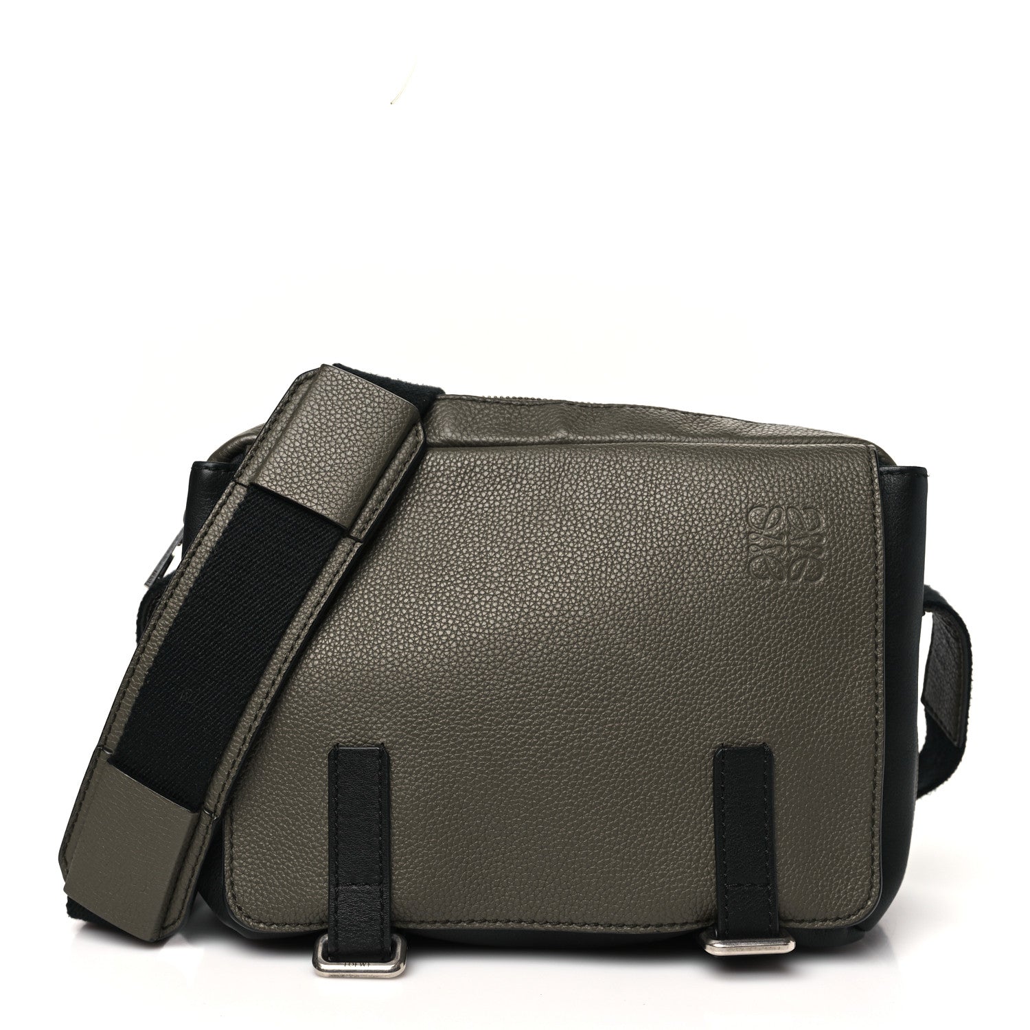 Loewe Soft Grained Calfskin XS Military Messenger Bag  Khaki Green Black 1 of 10