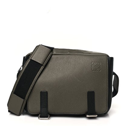 Loewe Soft Grained Calfskin XS Military Messenger Bag  Khaki Green Black 1 of 10