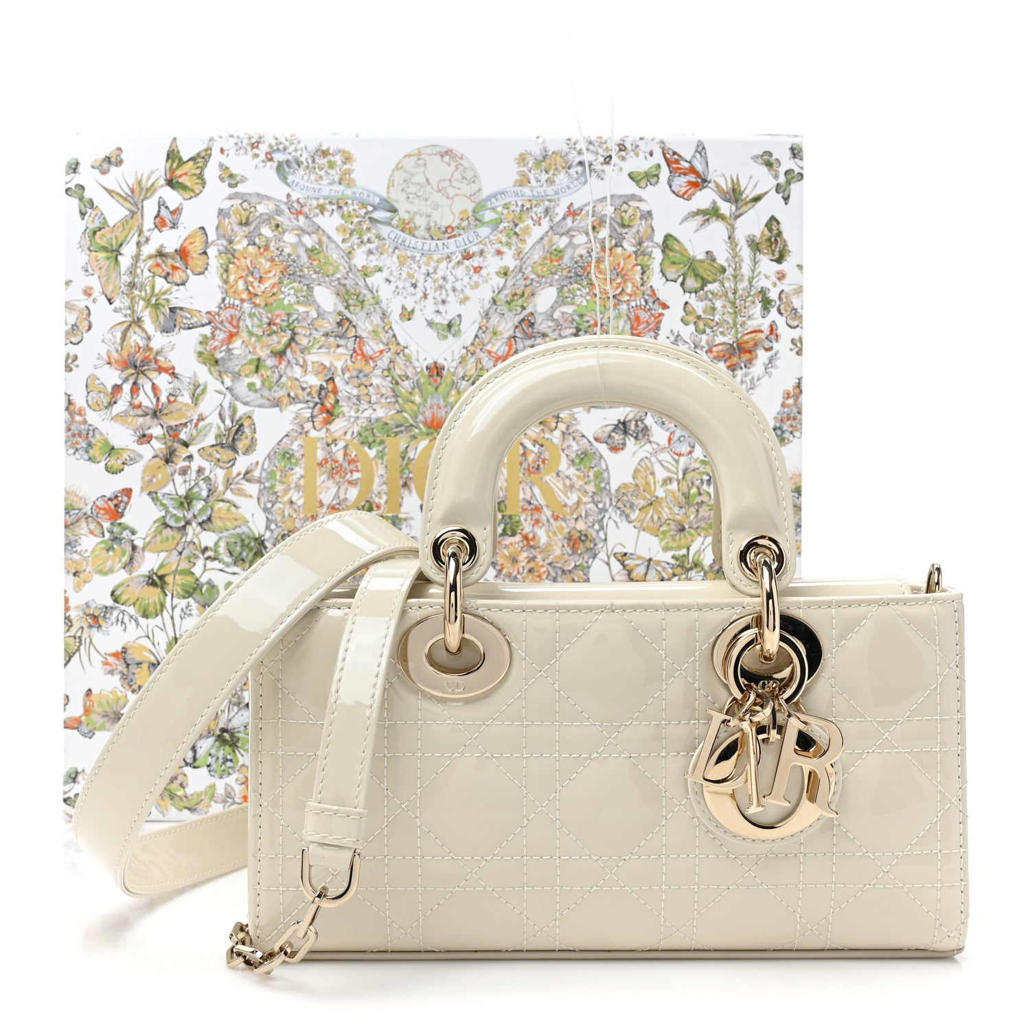 Christian Dior Patent Cannage Small Lady D-Joy Latte 1450876