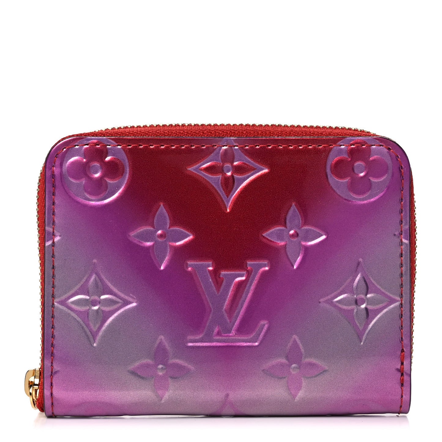 Metallic Vernis Degrade Zippy Coin Purse Pink Red