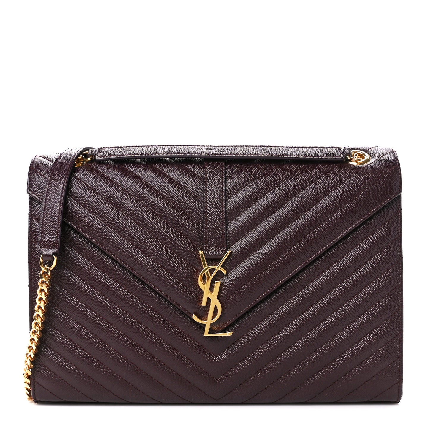 Grain De Poudre Matelasse Chevron Large Monogram Satchel Rouge Legion