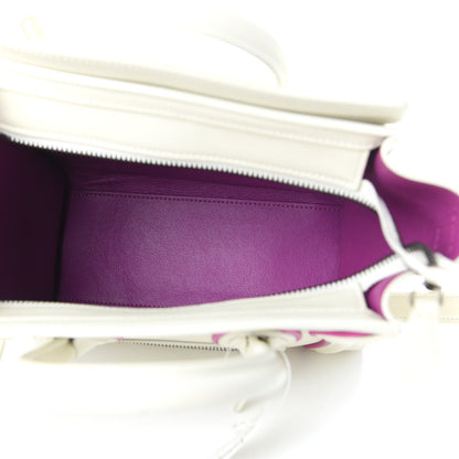 Celine Smooth Calfskin Nano Luggage White Magenta 5 of 9
