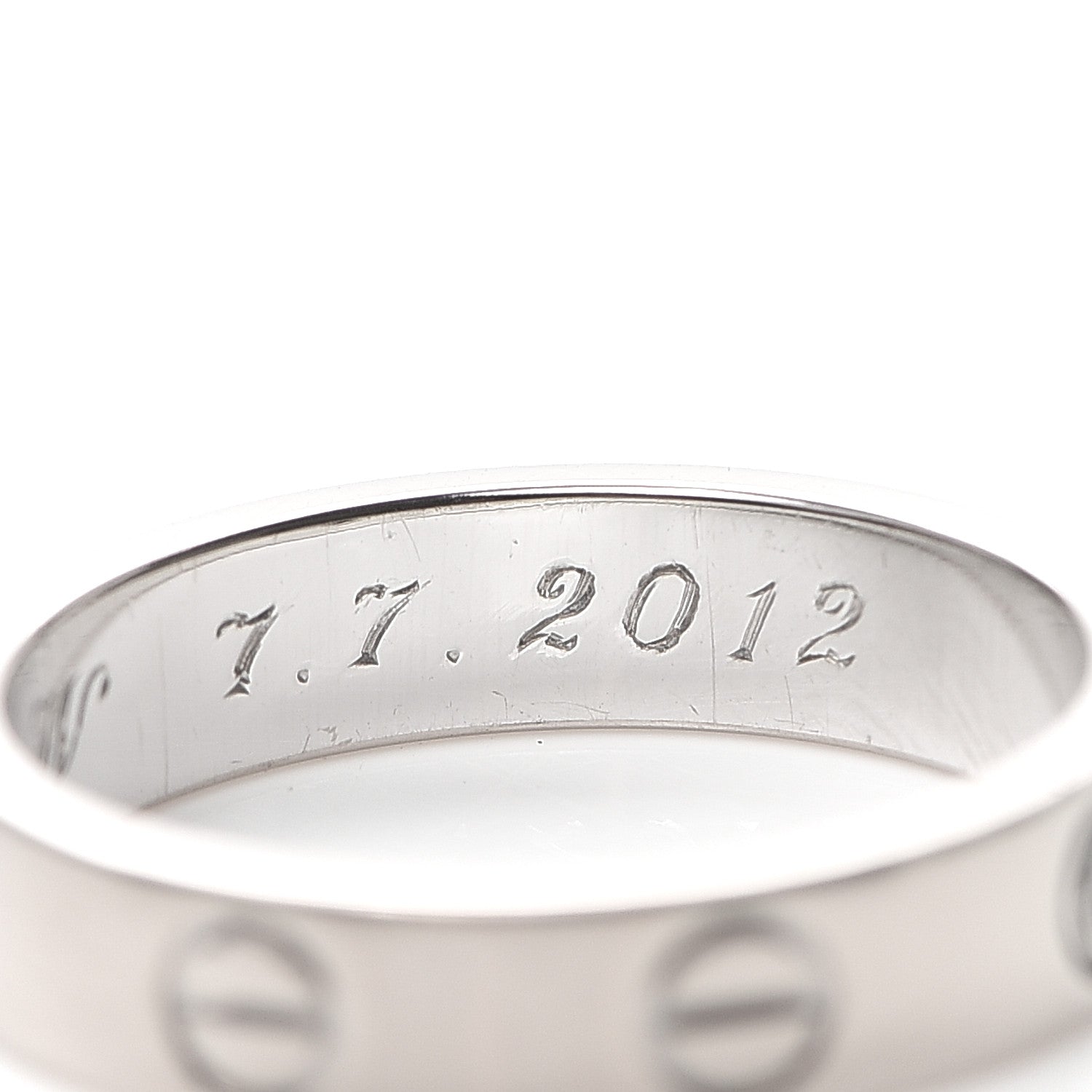 Cartier 18K White Gold Diamond 4mm LOVE Wedding Band Ring 49 4.75 6 of 6