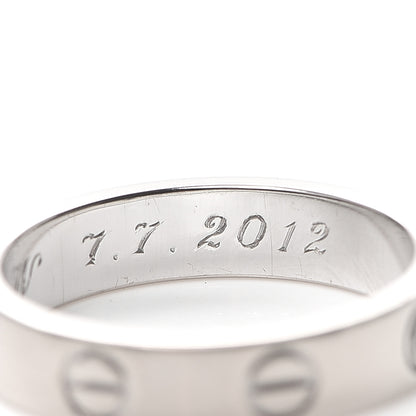 Cartier 18K White Gold Diamond 4mm LOVE Wedding Band Ring 49 4.75 6 of 6