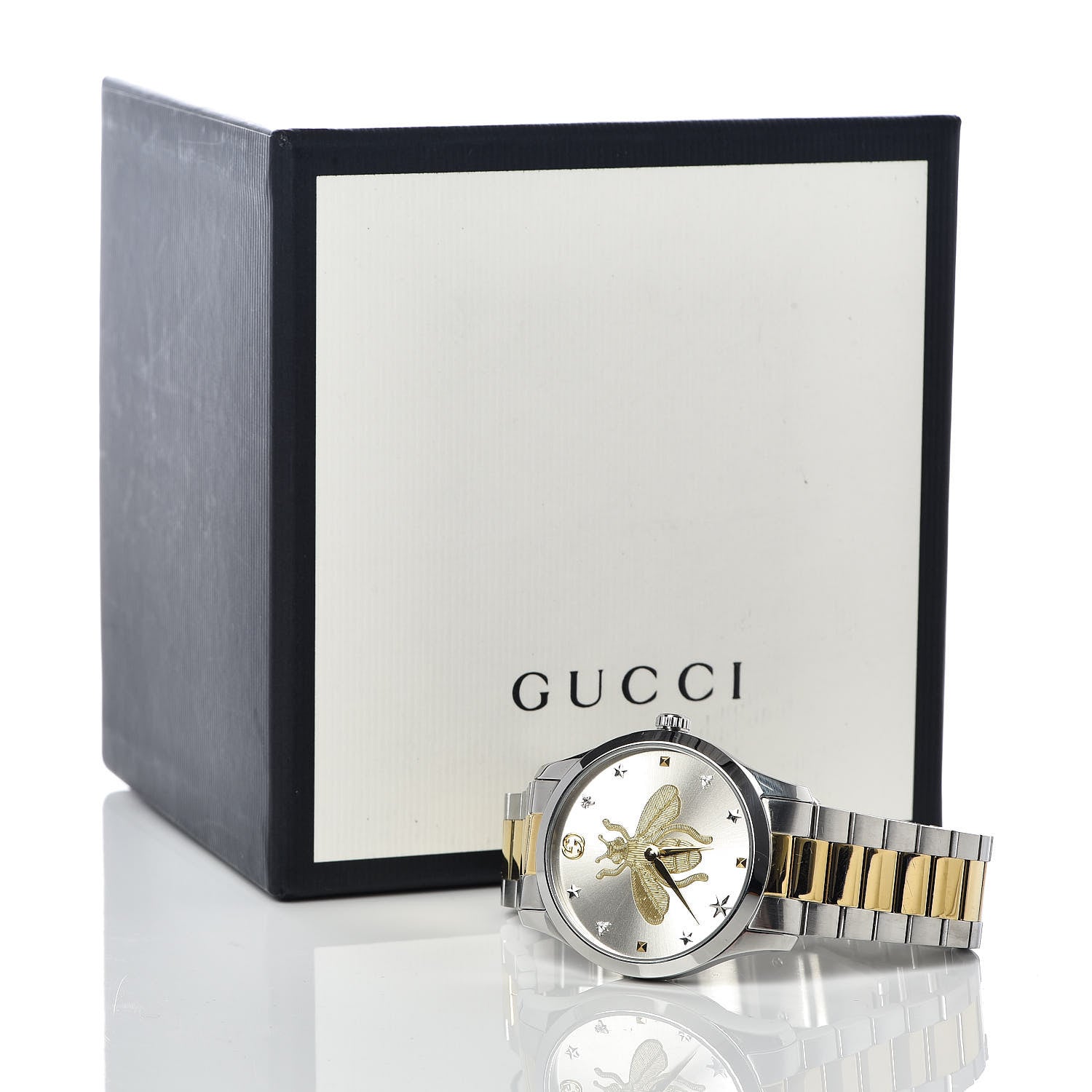 Gucci Stainless Steel 38mm G-Timeless Two Tone Bee Quartz Watch 6 of 6