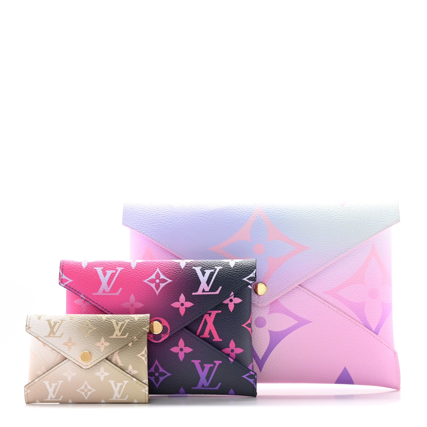 Louis Vuitton Monogram Giant Spring in the City Kirigami Pochette Set Sunrise Pastel Midnight Fuchsia Sunset Kaki 1 of 11