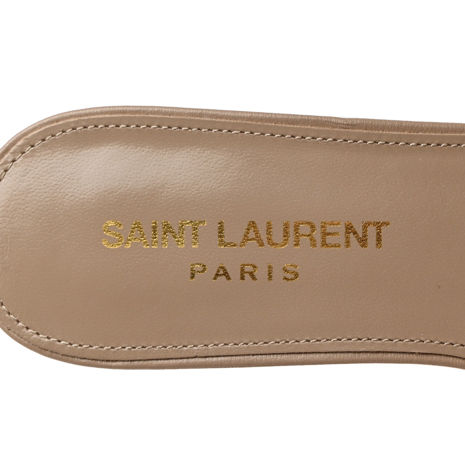 Saint Laurent Calfskin Tribute 05 Slide Sandals 36 Dark Beige 6 of 8