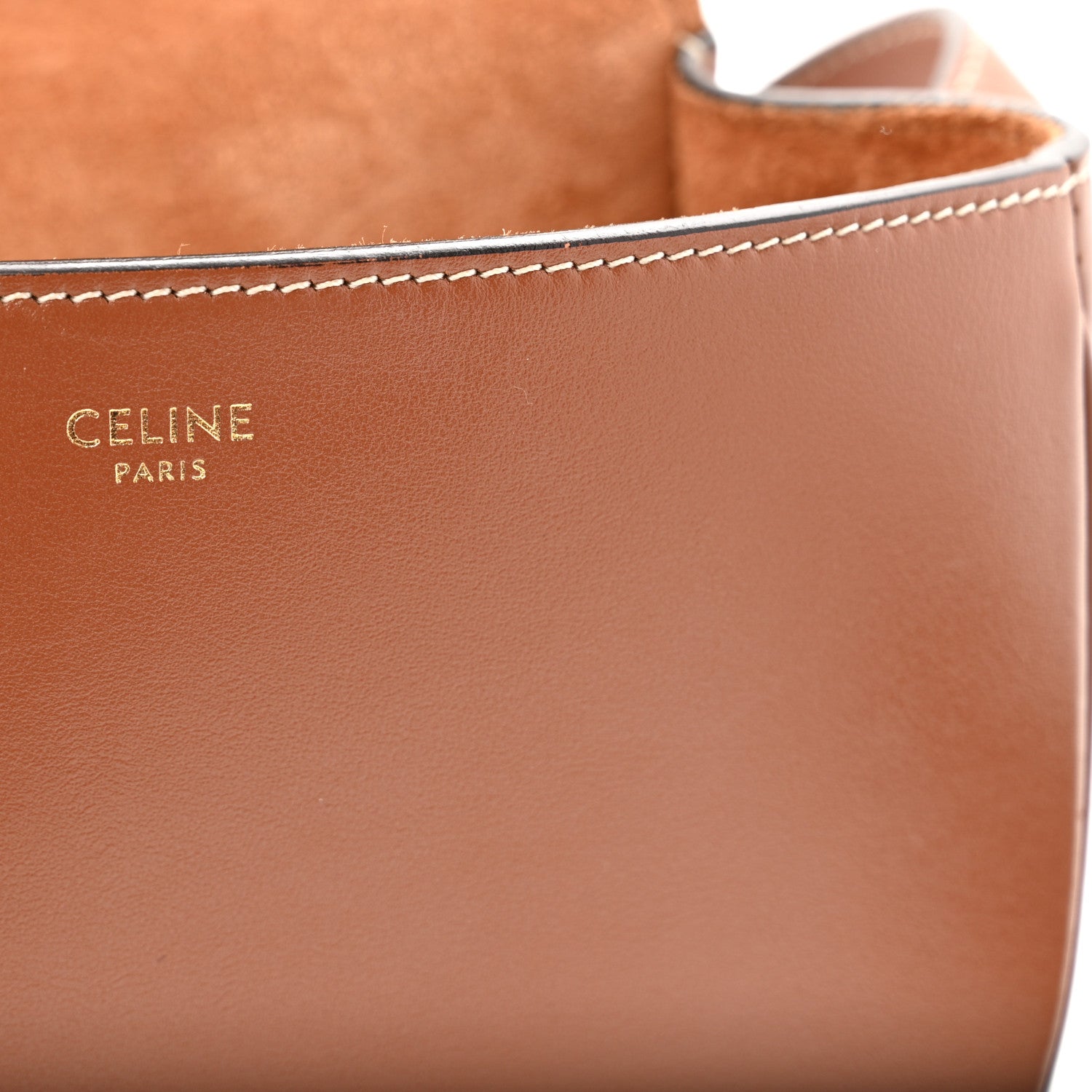 Celine Smooth Calfskin Cuir Triomphe Folco Crossbody Bag Tan 6 of 13
