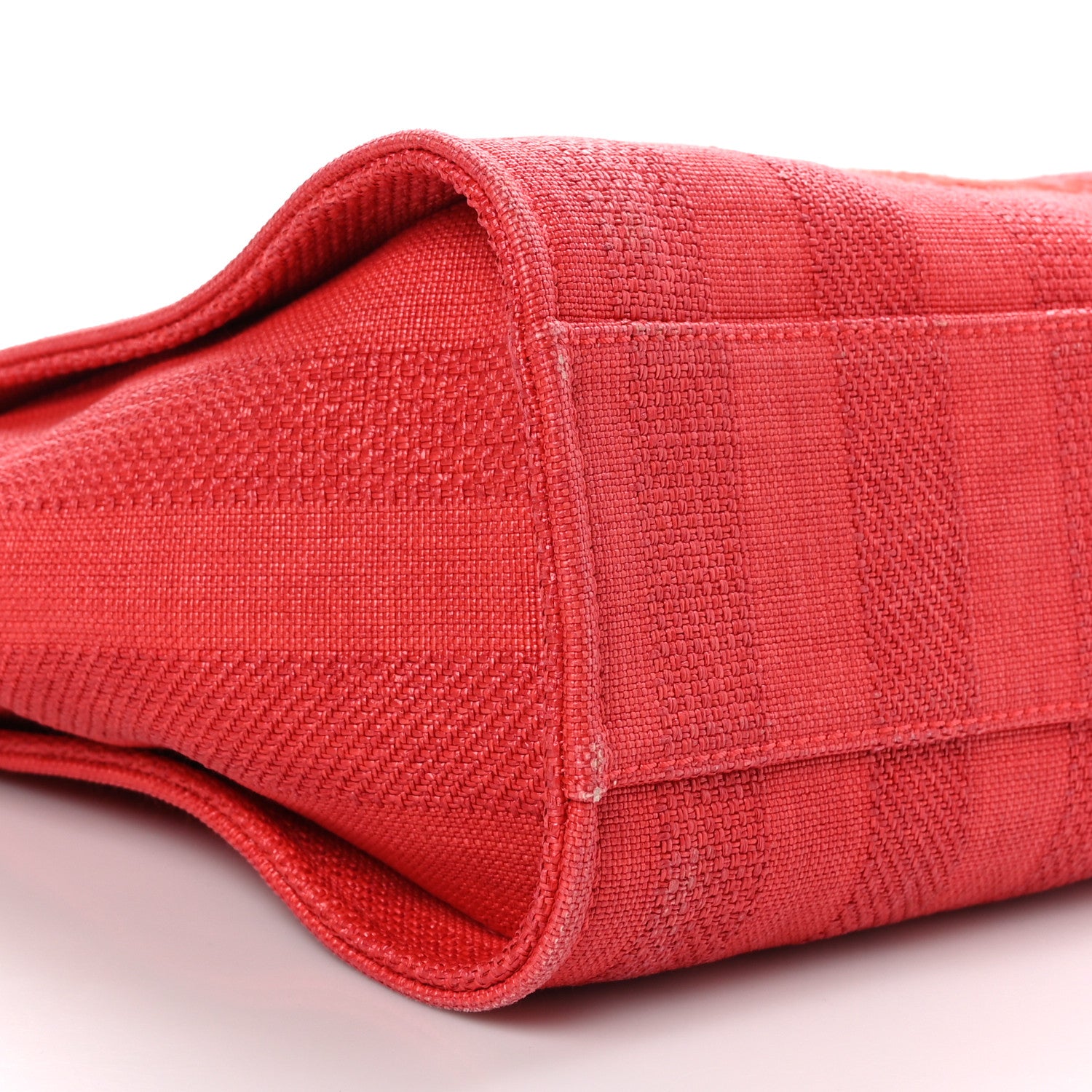 Chanel Mixed Fibers Striped Small Deauville Tote Red 9 of 10
