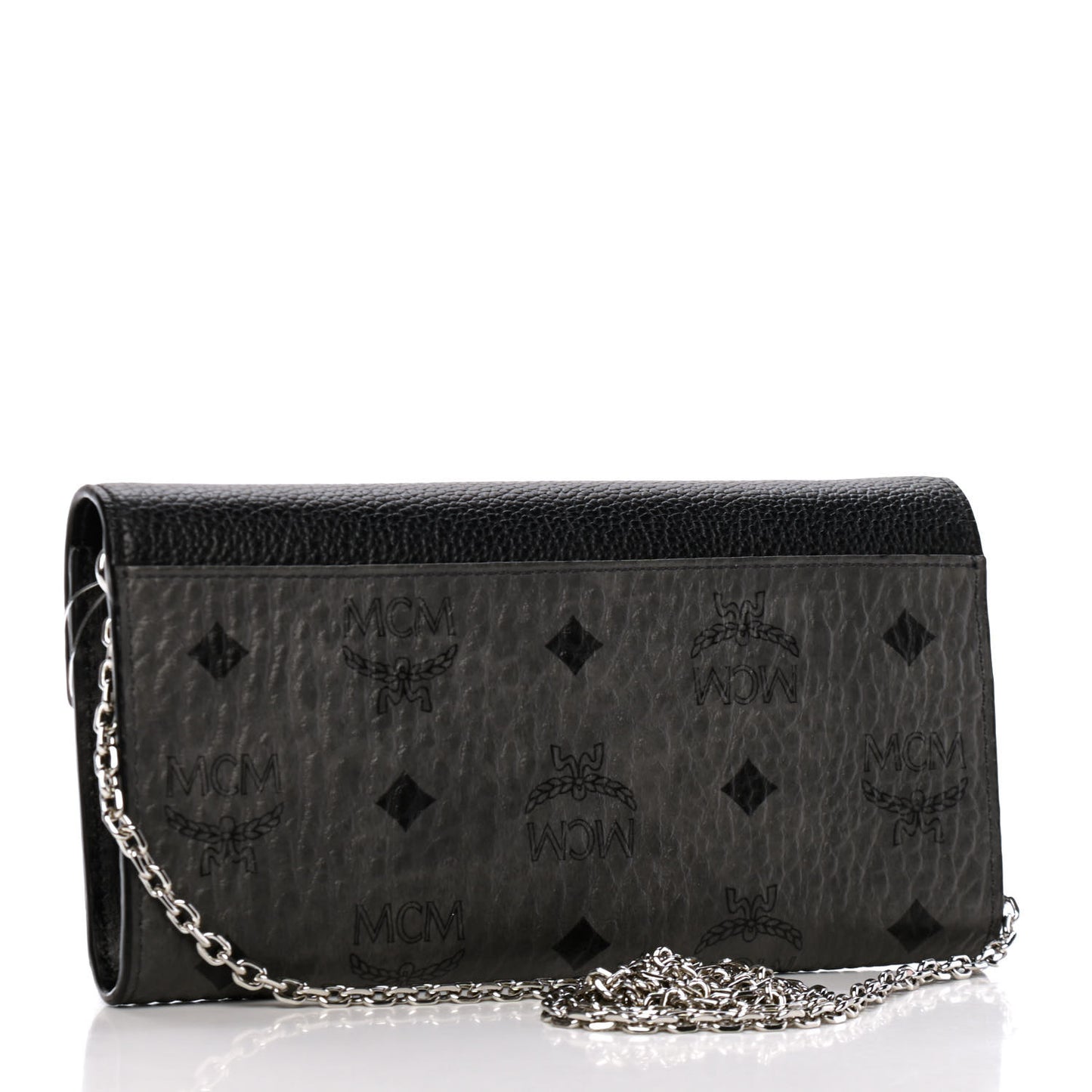 Visetos Calfskin Large Patricia Wallet On Chain Black