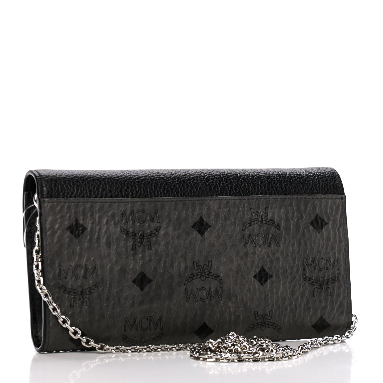 MCM Visetos Calfskin Large Patricia Wallet On Chain Black 3 of 9