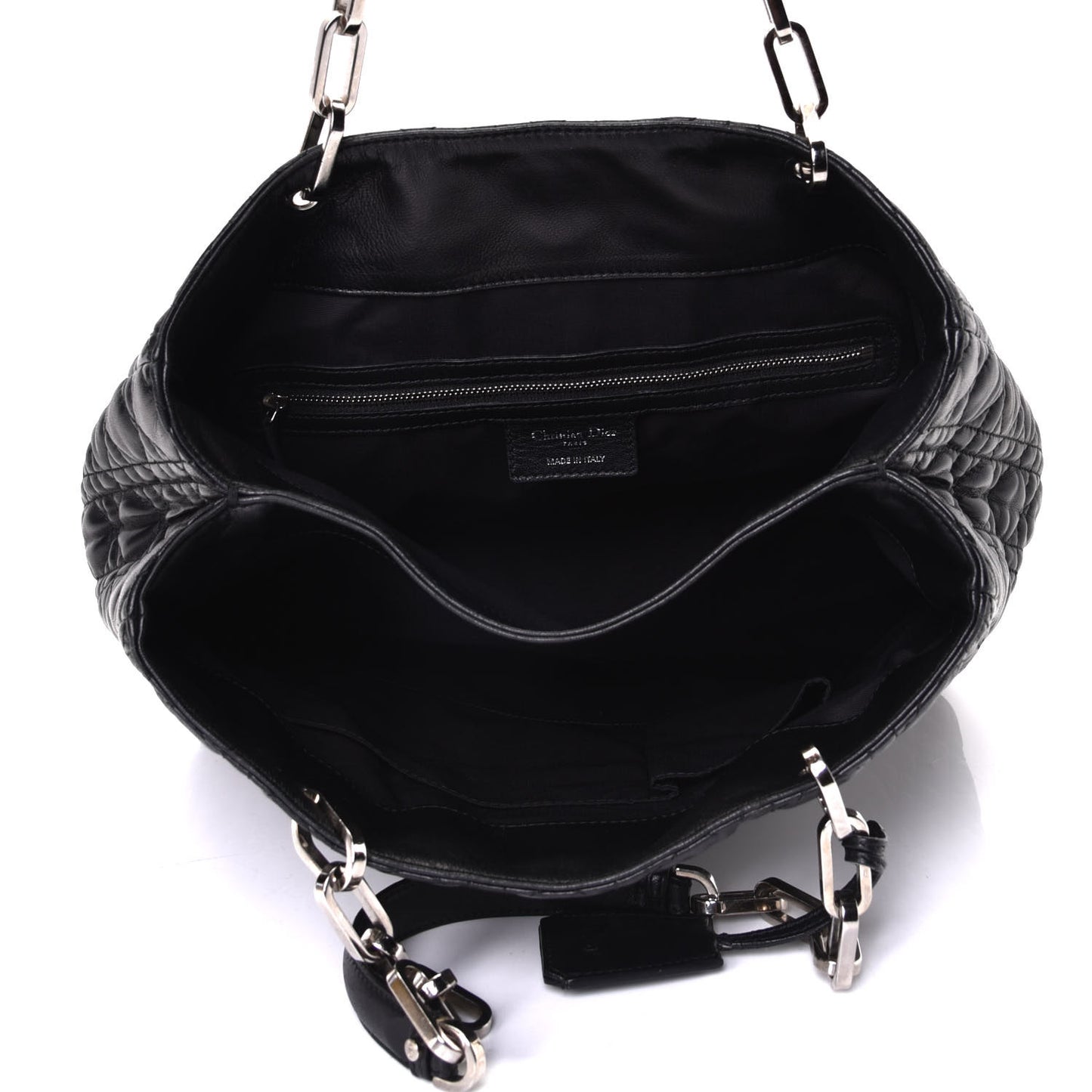 Lambskin Cannage Lock Tote Black