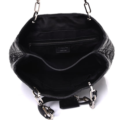 Christian Dior Lambskin Cannage Lock Tote Black 4 of 6
