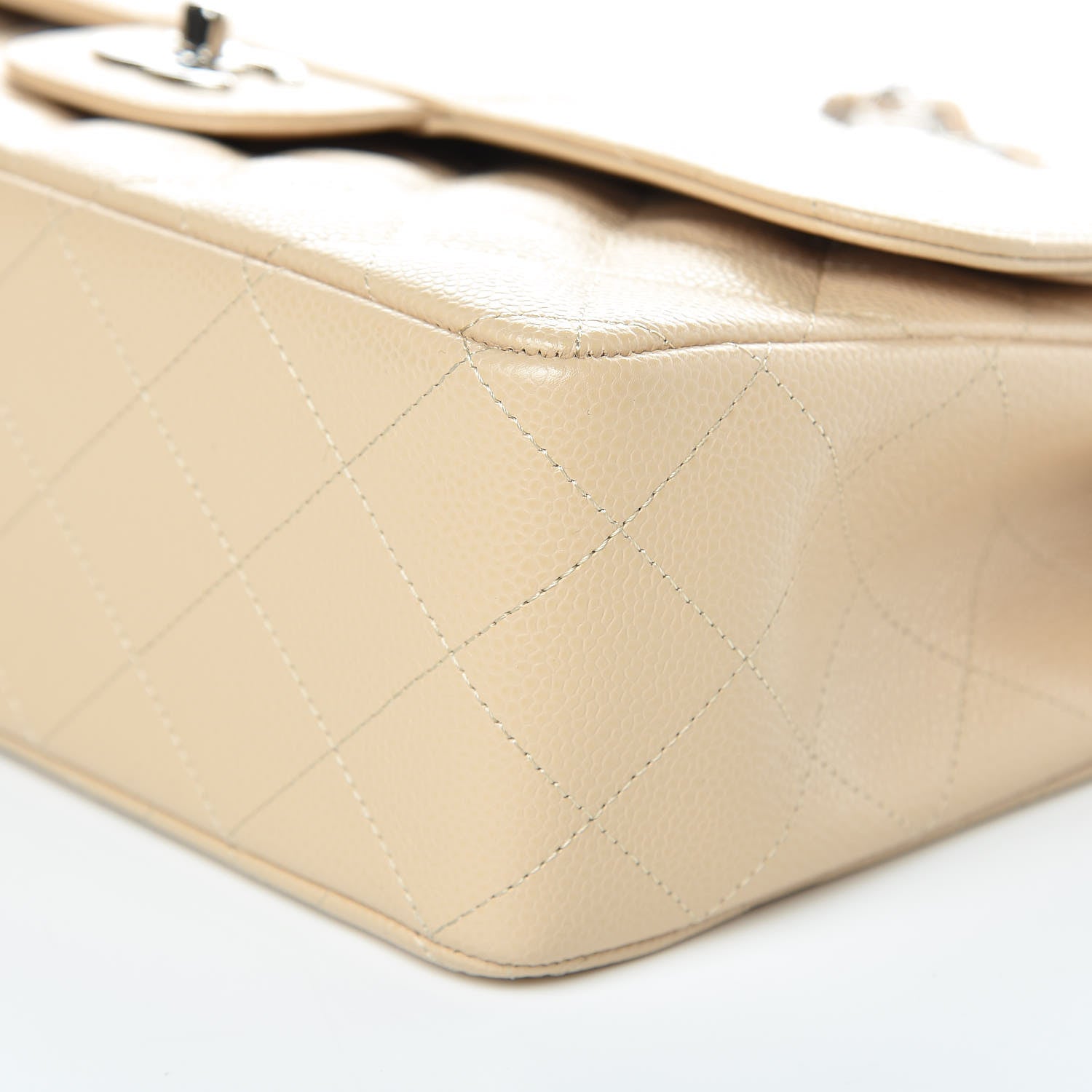 Chanel Caviar Quilted Jumbo Double Flap Beige Clair 6 of 9