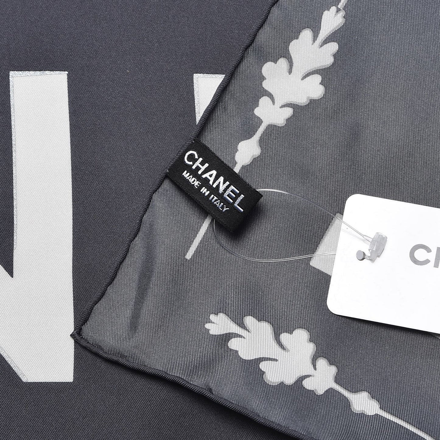 Silk Paris Bombay Square Scarf Dark Grey