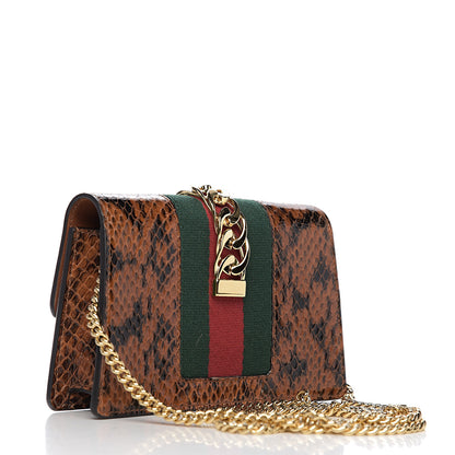 Gucci Elaphe Web Floral Embroidered Super Mini Sylvie Chain Shoulder Bag Cuir Multicolor 2 of 11