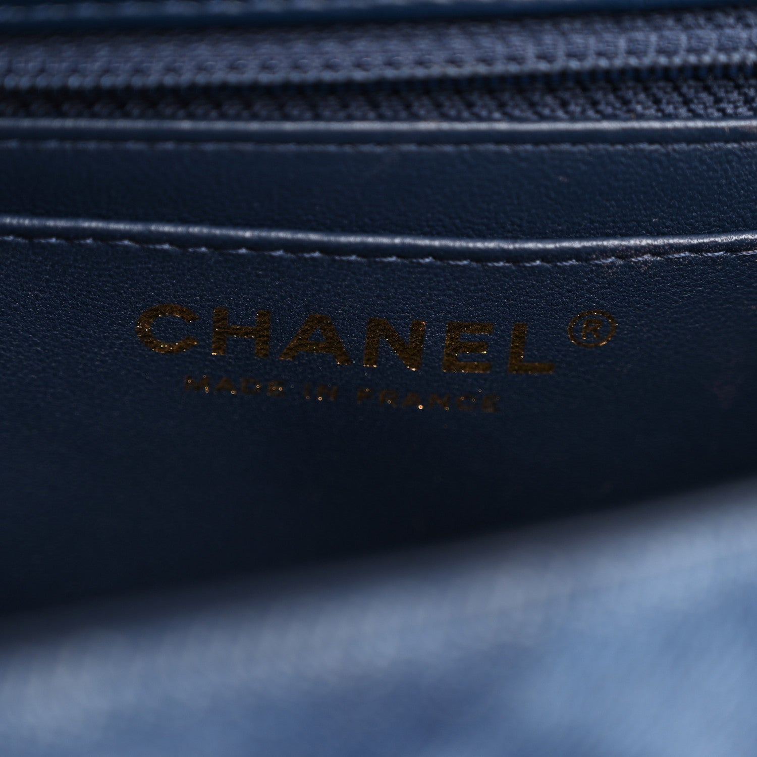 Chanel Printed Denim Quilted Mini Rectangular Flap Dark Blue 6 of 12