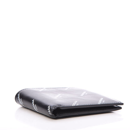 Balenciaga Lambskin Allover Logo Bi-Fold Wallet Black 4 of 6