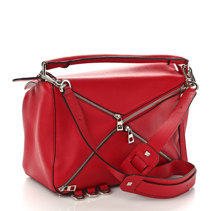 Loewe Calfskin Zipper Puzzle Bag Red 3 of 8
