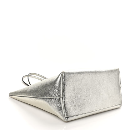 Salvatore Ferragamo Metallic Grained Calfskin Travel Tote Silver 4 of 11