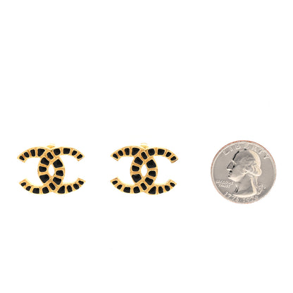 Chanel Resin Along The Nile CC Earrings Gold Black 2 of 4