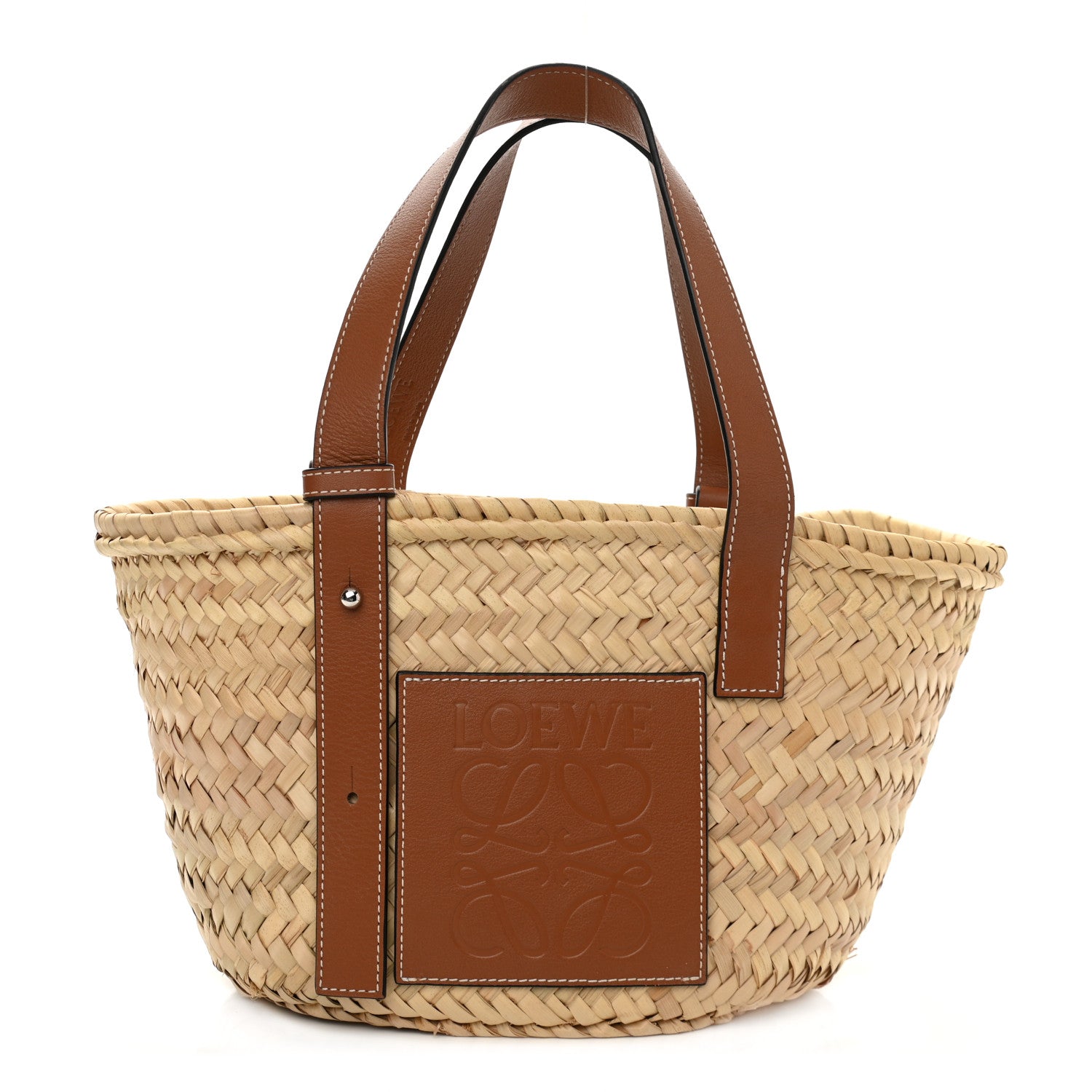 Loewe Raffia Small Basket Tote Bag Natural Tan 1 of 16