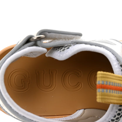 Gucci Mesh Fabric Tinsel Sport Sandals 37 White Silver 8 of 9