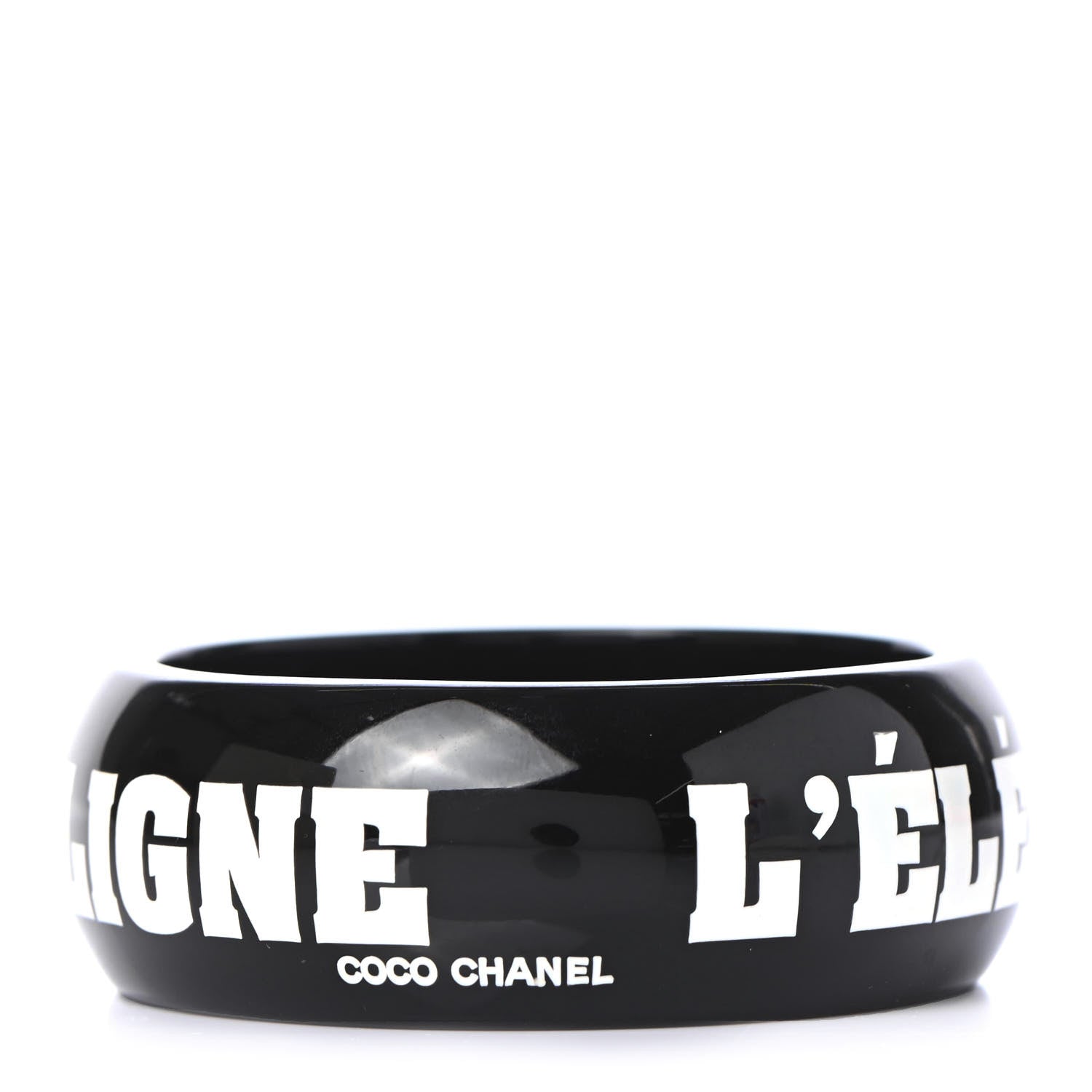 Chanel Resin L'Elegance Bangle Bracelet Black 1 of 3