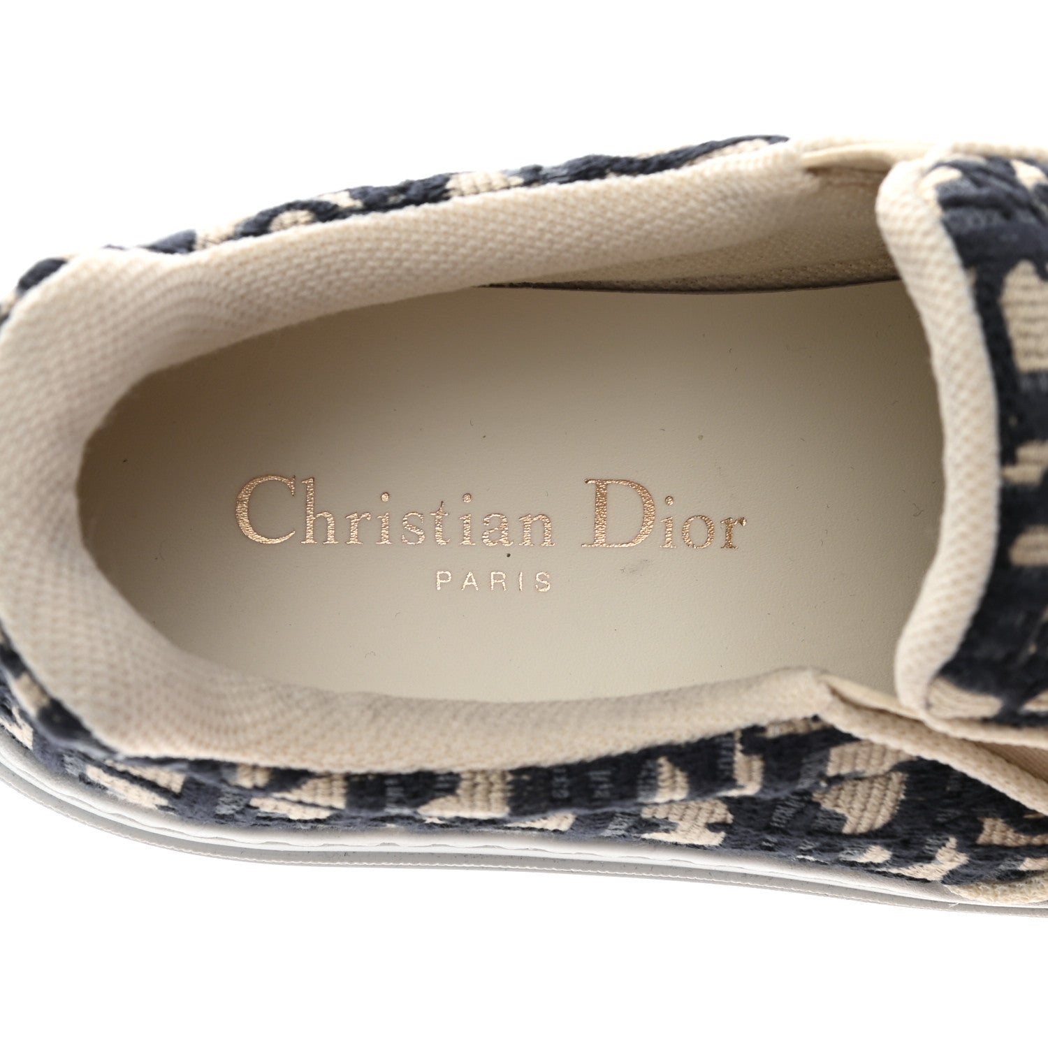 Christian Dior Canvas Oblique Embroidered Womens Solar Slip On Sneakers 38 Deep Blue 7 of 9