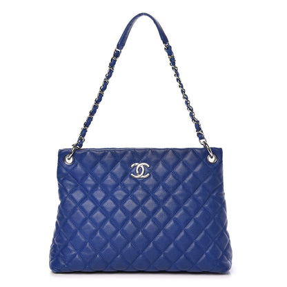 Chanel Caviar Quilted CC Shopping Tote Blue 1 of 13