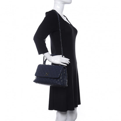 Chanel Caviar Quilted Small Coco Handle Flap Navy 2 of 10