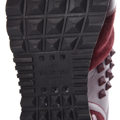 Valentino Garavani Calfskin Suede Rockstud Sneakers 36 Rubin 8 of 10